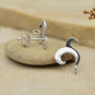 Sterling Silver Scroll Post Earrings with Loop 15x10mm