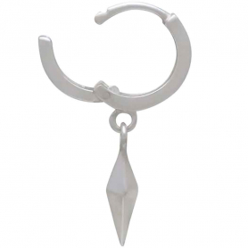 Sterling Silver Huggie Hoop with Spike 25x11mm