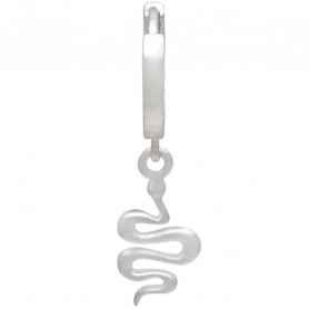 Sterling Silver Huggie Hoop with Mini Snakes 27x11mm