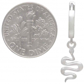 Sterling Silver Huggie Hoop with Mini Snakes 27x11mm