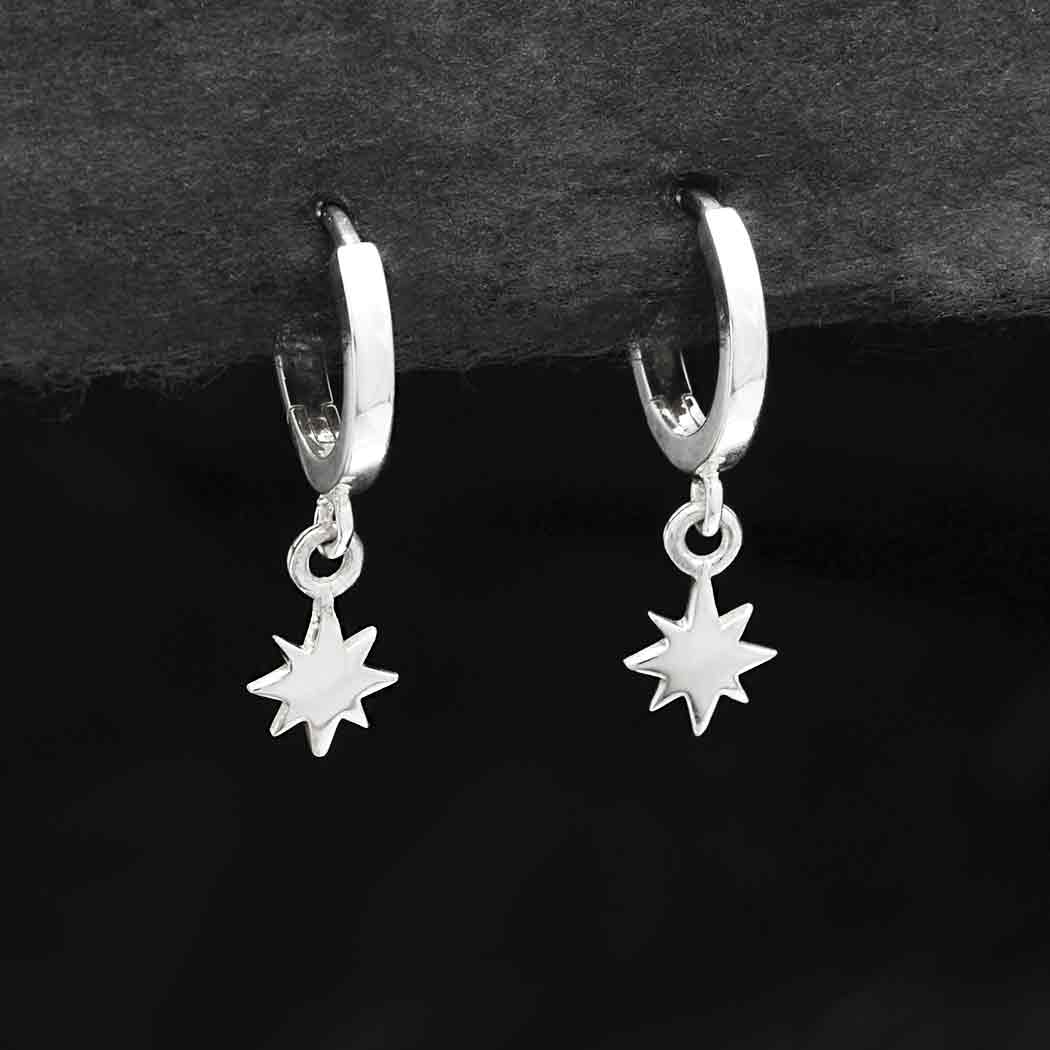 Or Paz Sterling Silver Beaded Star Hoop Earring s - QVC.com