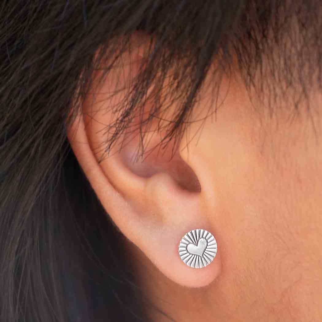  Sterling Silver Flat Radiant Heart Post Earrings 8x8mm