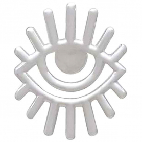 Sterling Silver Long Lashes Eye Post Earrings 12x10mm