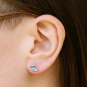 Sterling Silver Ginkgo Post Earrings 9x9mm