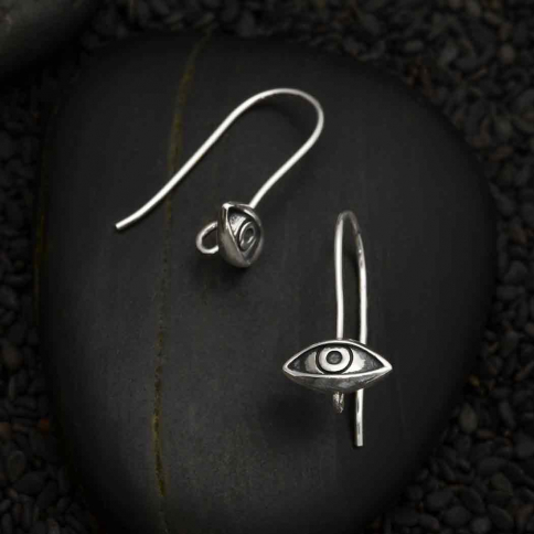 Sterling Silver Eye Hook Earrings with Loop 21x