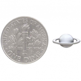  Sterling Silver Saturn Post Earrings 5x10mm