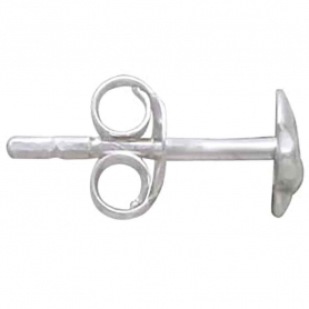  Sterling Silver Saturn Post Earrings 5x10mm