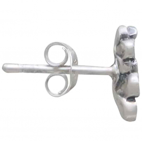 Sterling Silver Triple Cherry Blossom Post Earrings 10x9mm