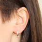 Sterling Silver Teardrop Huggie Hoop Earrings 13x11mm