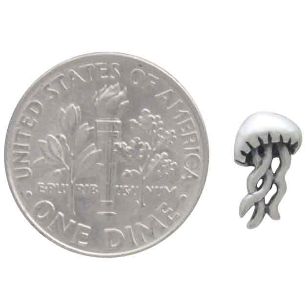 Sterling Silver Jellyfish Post Earrings 11x6mm