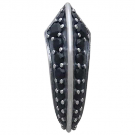 Sterling Silver Claw Post Earrings w Black Crystals Front View