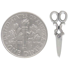 Sterling Silver Scissor Post Earrings with Dime