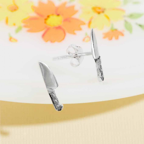 Sterling Silver Mini Knife Post Earrings