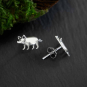 Sterling Silver Piggie Post Earrings 7x12mm