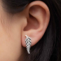 Sterling Silver Fern Earring on Ear