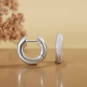 Sterling Silver Thick Circle Huggie Eaarring