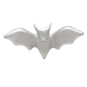 Sterling Silver Dimensional Tiny Bat Post Earrings Front View