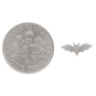 Sterling Silver Dimensional Tiny Bat Post Earrings with Dime