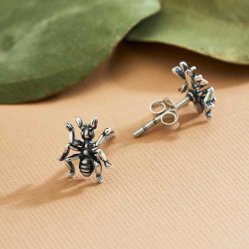 Sterling Silver Ant Post Earrings 9x8mm