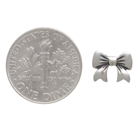 Sterling Silver Bow Post Earrings with Dime