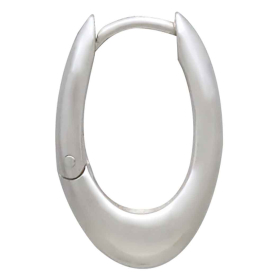 Sterling Silver Long Teardrop Huggie Hoop Side View