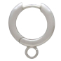 Sterling Silver Round Wire Huggie Hoop with Loop Side View