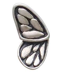 Sterling Silver Tiny Butterfly Wing Post Earrings Front View