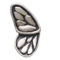 Sterling Silver Tiny Butterfly Wing Post Earrings Front View