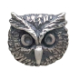 Sterling Silver Owl Face Post Earrings Front View