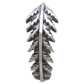 Sterling Silver Fern Huggie Hoops Front View