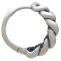 Sterling Silver Graduated Chain Huggie Hoops Side View