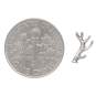 Sterling Silver Tiny Antler Post Earrings with Dime