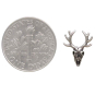 Sterling Silver Deer Skull with Antlers Post Earrings with Dime