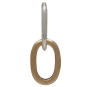 Sterling Silver Oval Huggie Hoop with Bronze Link Back View