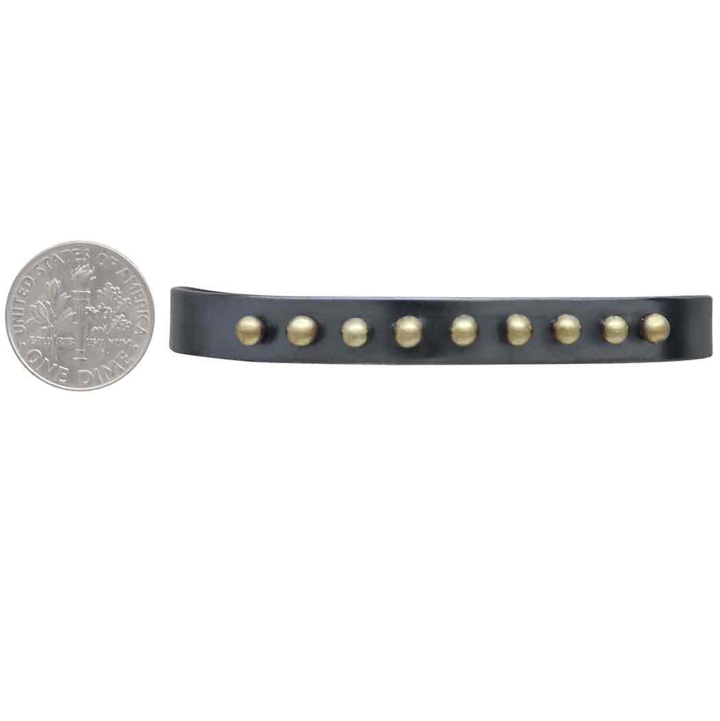 Mixed Metal Black Cuff Bracelet with Bronze Granulation