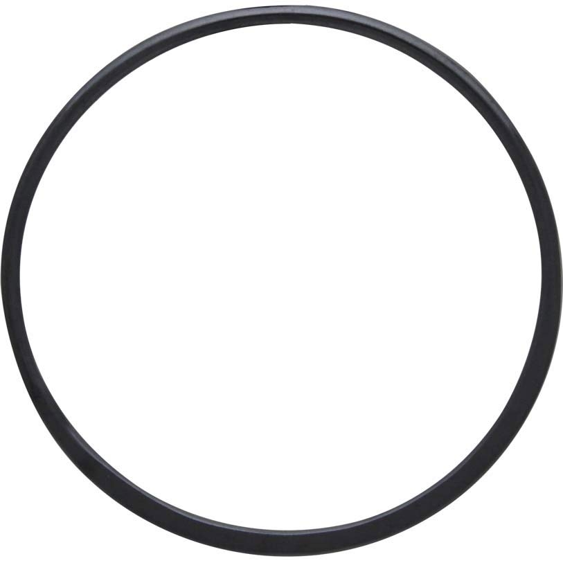 Sterling Silver Black Finish Half Hammered Circle Link 36mm