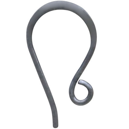 Sterling Silver Black Finish Simple Flat Ear Wire