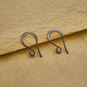 Sterling Silver Black Finish Simple Flat Ear Wire