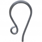 Sterling Silver Black Finish Simple Flat Ear Wire