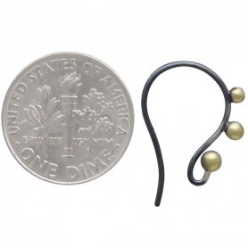 Mixed Metal Black Ear Wire with Bronze Granulation