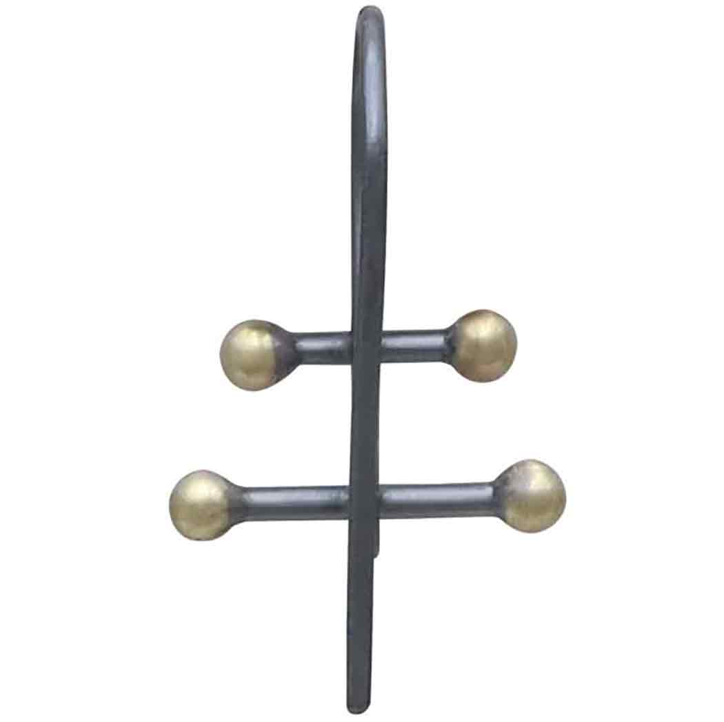 Black Finish Parallel Bar Hook Earrings with Bronze