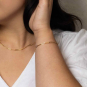 14K Gold Filled Paperclip Chain Bracelet 7.5 Inch on model