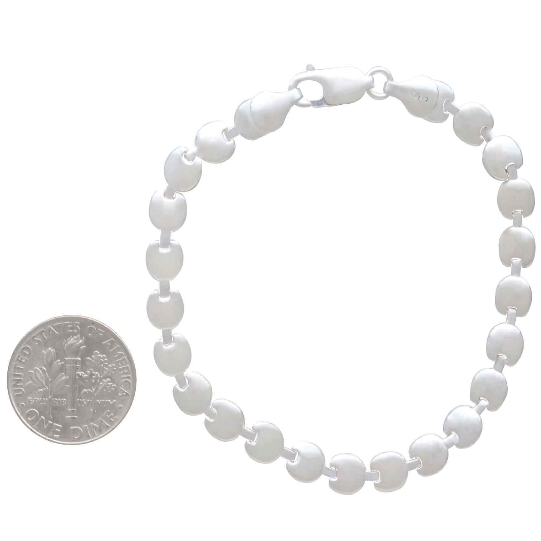 Sterling Silver Round Discs Bracelet 7.5 Inches