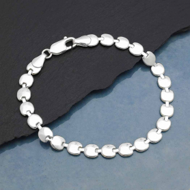 Sterling Silver Round Discs Bracelet 7.5 Inches