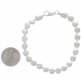 Sterling Silver Round Discs Bracelet 7.5 Inches