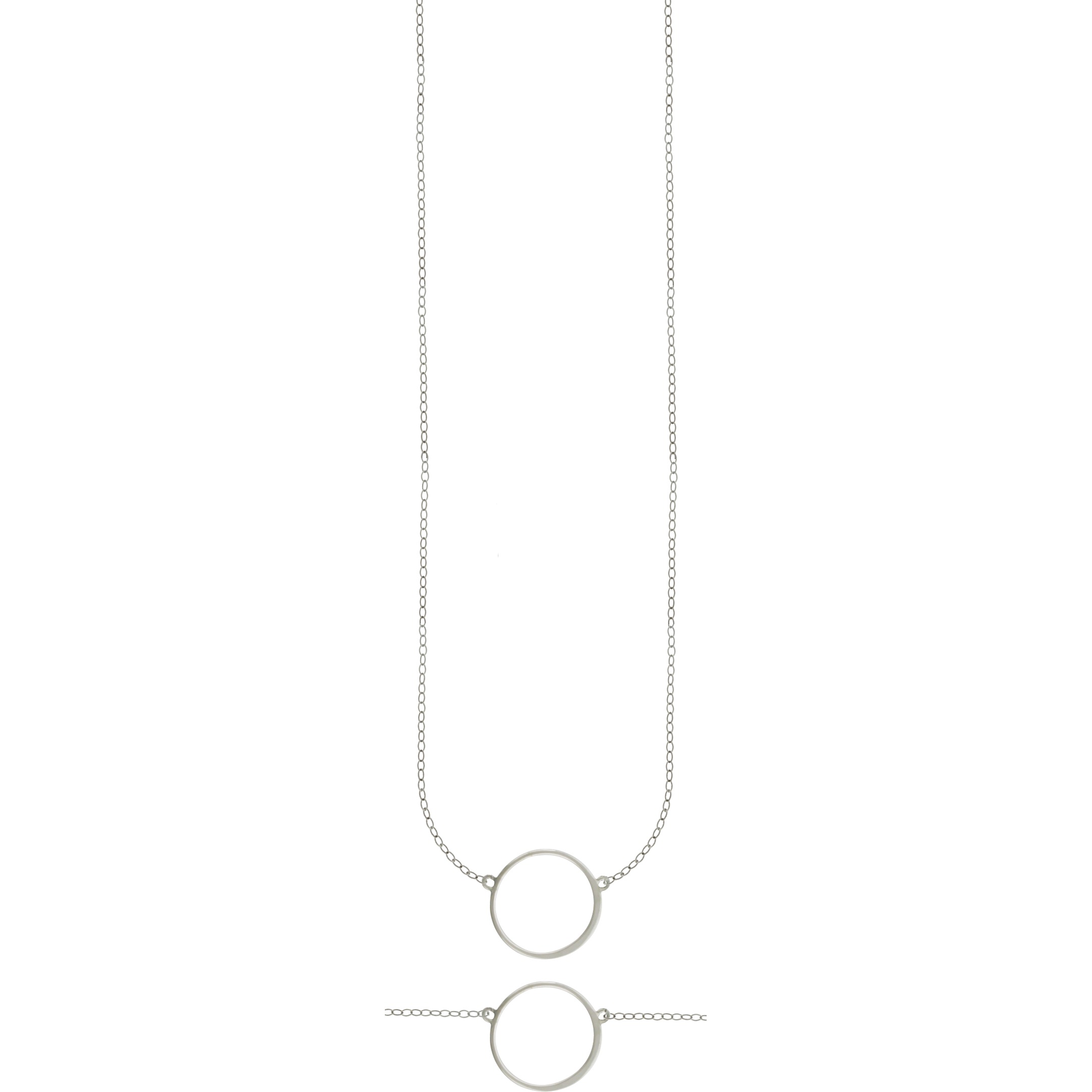 Sterling Silver 16 Inch Chain - With Circle Pendant