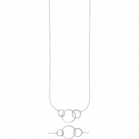 Sterling Silver Necklace With Three Circles - 16 Inch