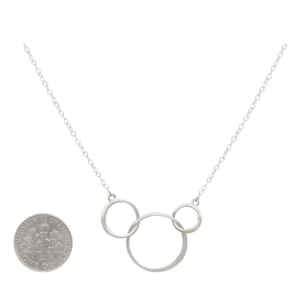 Sterling Silver Necklace With Three Circles with Dime