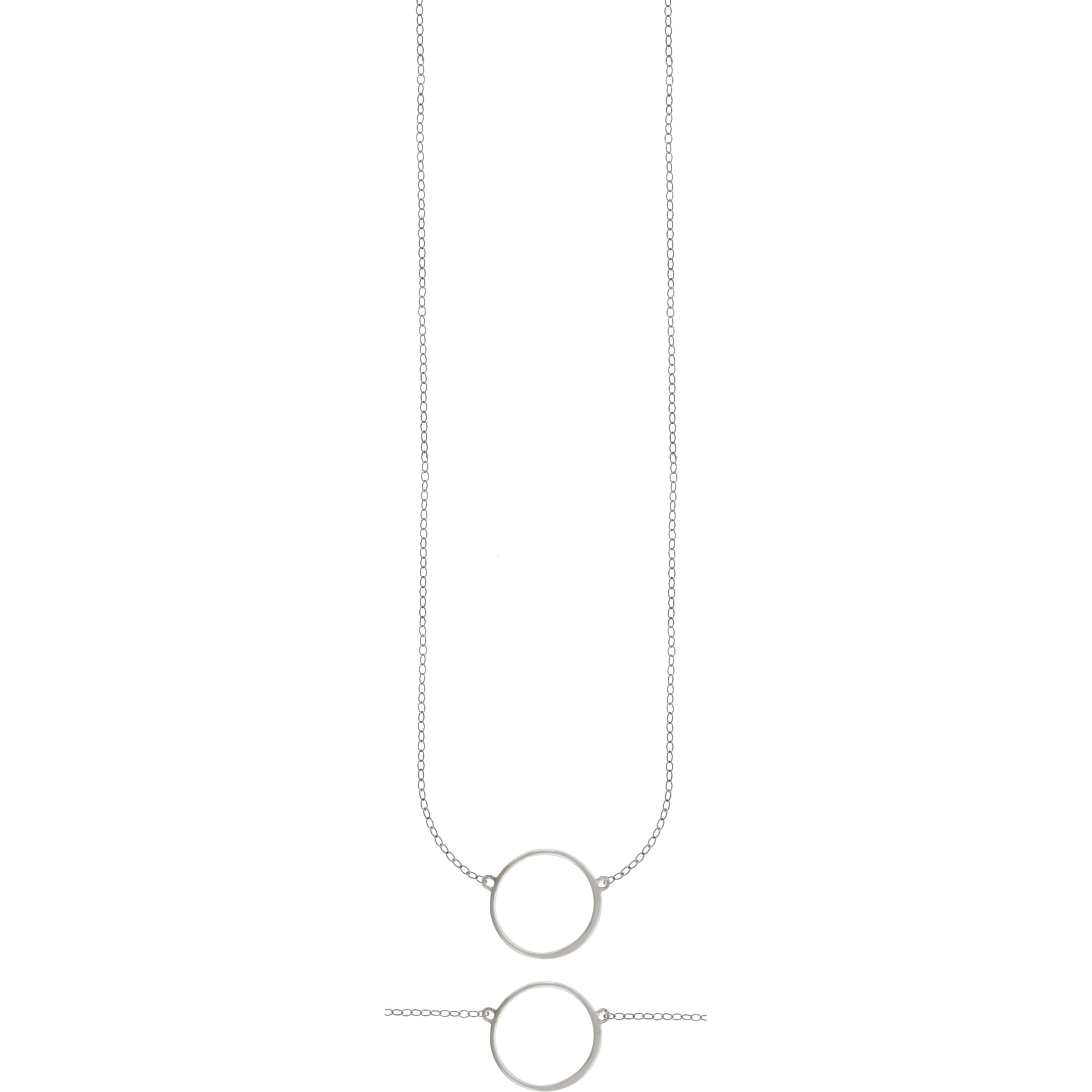 Sterling Silver 18 Inch Chain - With Circle Pendant