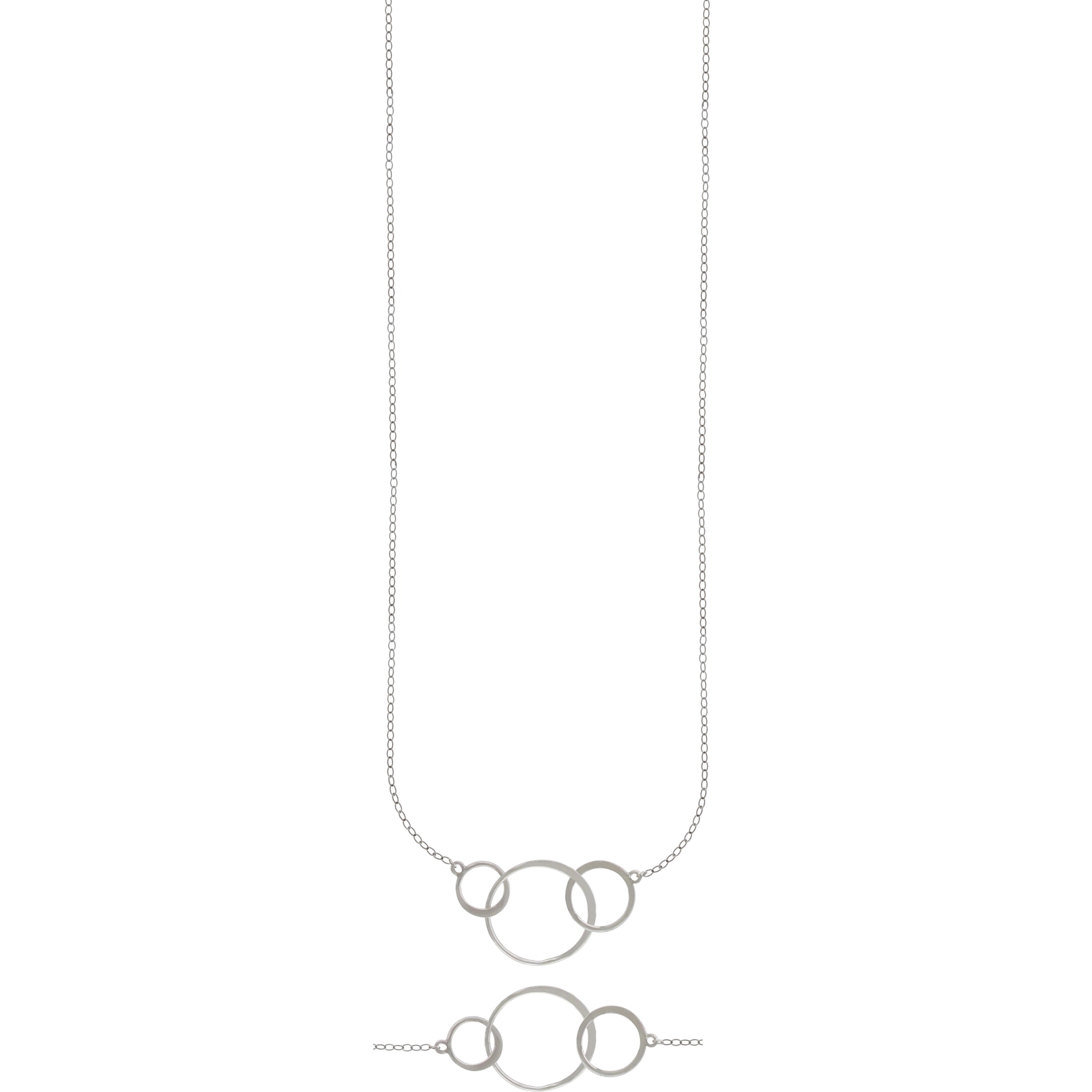 Sterling Silver 18 Inch Chain With Three Circles Pendant